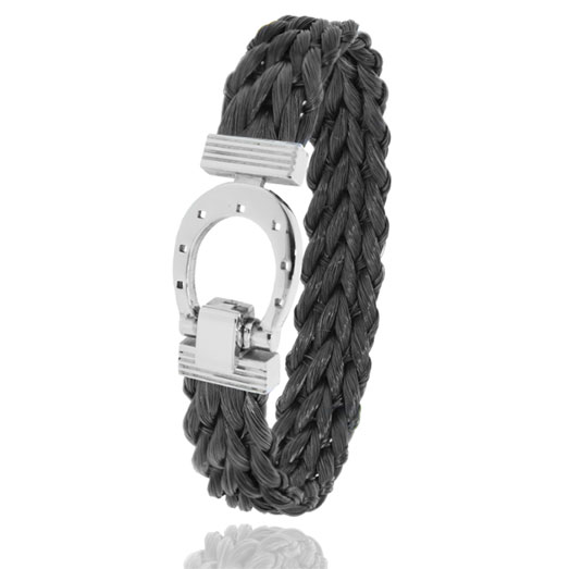 BIJOUTERIE - Bracelet fermoir 900 acier cheval